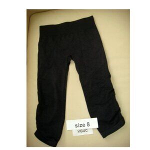 Ivivva Girl by Lululemon 🍋 fly tech crop dark grey leggings seamless size 8